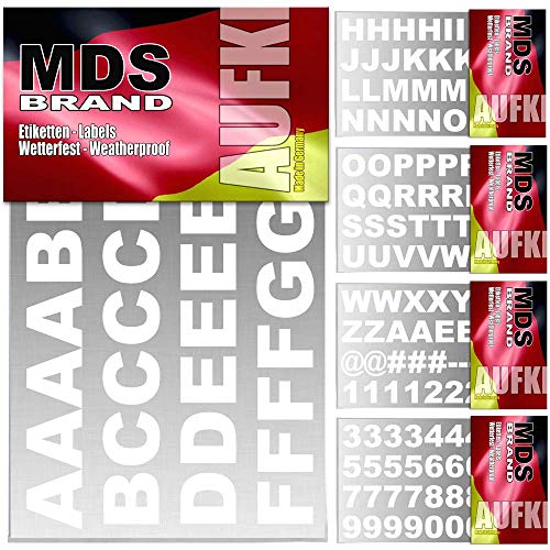 MDS Brand 2cm Briefkasten Aufkleber - True V1 - Premium Selbstklebend klebezahlen & Buchstaben Aufkleber | Ideal für Familie & Straßenname Wetterfest True (V1-Weiss) von MDS Brand