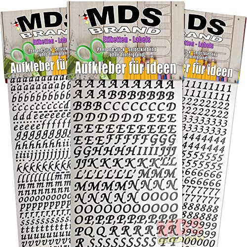 MDS Brand Buchstaben 1cm zum beschriften von Kerzen 3er/pk für Taufkerzen, Kommunionkerzen, Hochzeitskerze oder dankeskarten, einfach zum basteln und gestalten (33-Schwarz) von MDS Brand