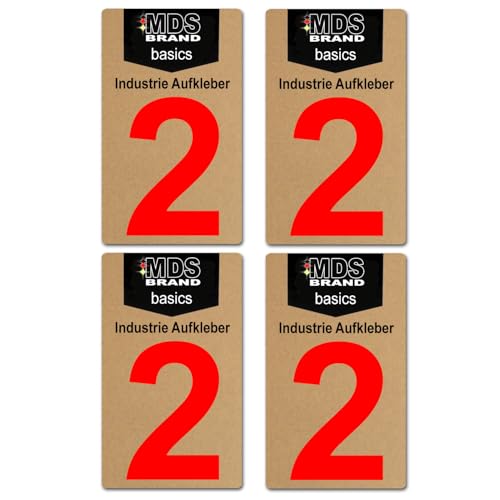 Basics von MDS Brand, 10cm Zahlen Aufkleber, Glänzend, 4 Stück, Zahlen zum aufkleben, Wetterfest klebezahlen (2) von MDS Brand