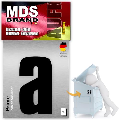 MDS Brand Prime 15cm Buchstaben Aufkleber Hausnummer Selbstklebend Schwarz (A) von MDS Brand