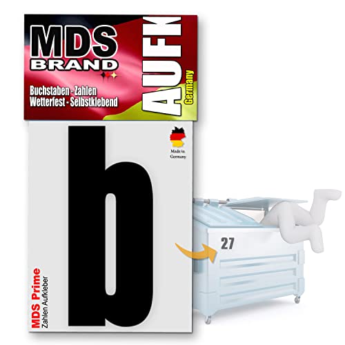 MDS Brand Prime 15cm Buchstaben Aufkleber Hausnummer Selbstklebend Schwarz (B) von MDS Brand
