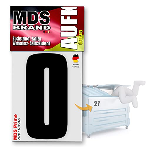 MDS Brand Prime 15cm Zahlen Aufkleber Klebezahlen Selbstklebend Hausnummer Aufkleber Schwarz (0) von MDS Brand