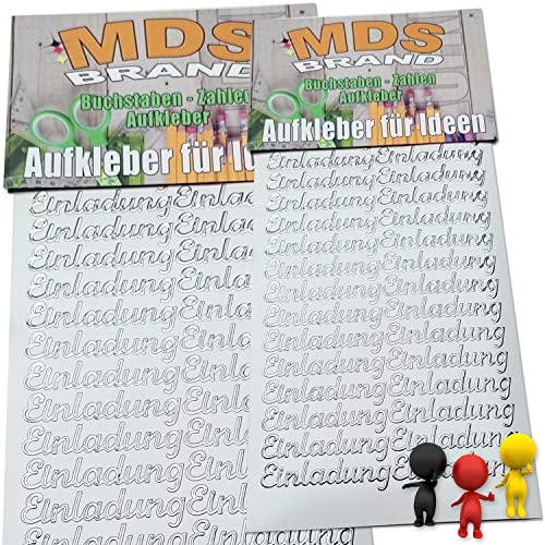 MDS Brand Sprüche Aufkleber " Einladung " für Taufe, Hochzeit, Geburtstag, 2/st ideal für Einlandungskarten & Hochzeit Einladungen, Gestalten Sie persönlichen Karten & Kerzen (K-23) von MDS Brand