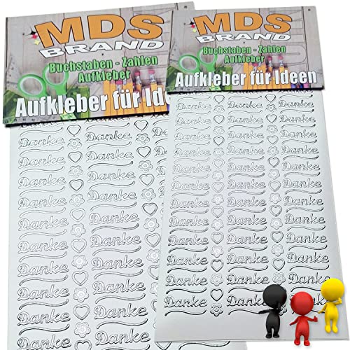 MDSBrand Sprüche Aufkleber " Danke " für Dankeskarten, 2/st ideal für DIY Dankekarten & Danke Deko, Gestalten Sie persönlichen Karten, Hochzeit Fotoalbum & Kerzen (K-22) von MDS Brand