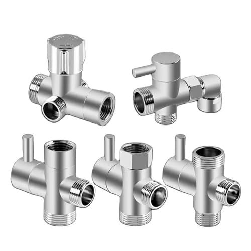 Duschumstellventil 1 Stück Helles Silber Messing 3-Wege-Brausearm-Adapter G1/2' G3/4 Duschumlenkventil for feste Dusche Badezimmerzubehör(D) von MDSIOKHJ