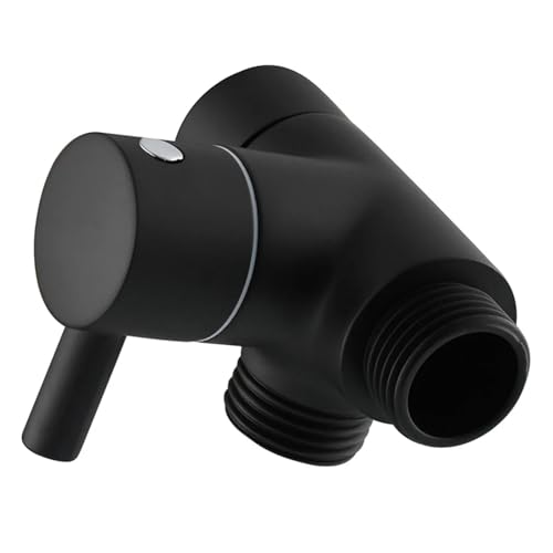 Duschumstellventil 3-Wege-Brausearm-Adapter aus Messing, G1/2 Zoll, Dusch-Umstellventil for Handbrause und festen Duschkopf(Black) von MDSIOKHJ