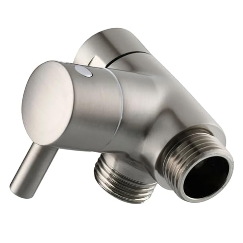 Duschumstellventil 3-Wege-Brausearm-Adapter aus Messing, G1/2 Zoll, Dusch-Umstellventil for Handbrause und festen Duschkopf(Nickel) von MDSIOKHJ