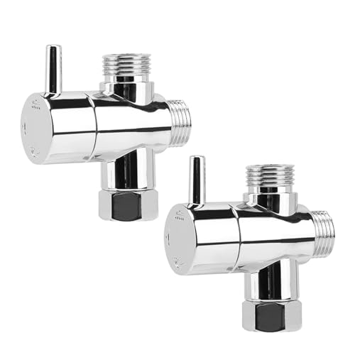 Duschumstellventil 3-Wege-Duschkopf-Umstellventil G1/2 Drei-Funktions-Schalter-Adapter-Anschluss Badezimmer-Dusche-Wasserhahn-Wasser-Splitter-Adapter(2PCS) von MDSIOKHJ