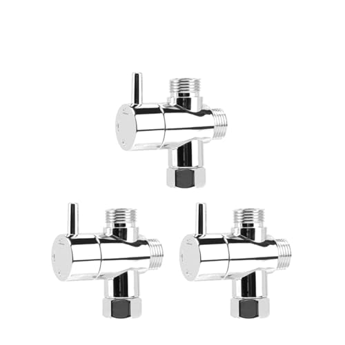Duschumstellventil 5pc 3 Weg Schalter Wasserhahn Badezimmer Dusche Kopf 1/2 Ventil Adapter Umsteller Stecker Splitter Spray Düse wasser Mischer(3PCS) von MDSIOKHJ