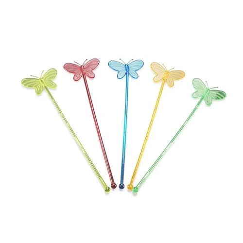 Getränke Rührer Cocktail-Rührstäbchen, Getränkerührer, Schmetterlinge, Rührstäbchen, in Schmetterlingsform, 10 Stück von MDSIOKHJ