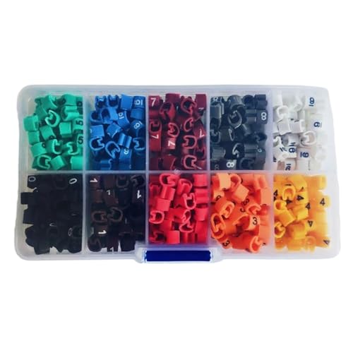 Kabelmarkierung 150-500 STÜCK EC-0 EC-1 EC-2 Kabelmarker Drahtmarker Nummer 0 bis 9 Kabelgröße 1,5 qmm gemischte farbige PVC-Marker(EC-2-250pcs) von MDSIOKHJ