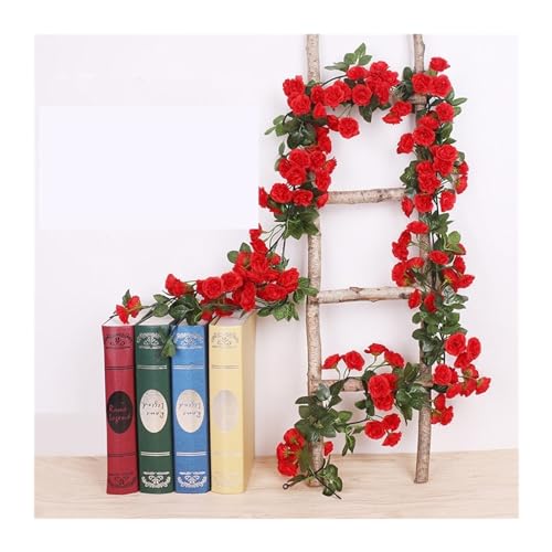 MDSIOKHJ Künstliche Blumen Reben 1 stücke Künstliche Blumen Reben 45 stücke/69 stücke Rose DIY Hochzeit Dekoration Gefälschte Blume Home Room Decor Wand Hängen Garland Pflanzen(69 Roses 01) von MDSIOKHJ
