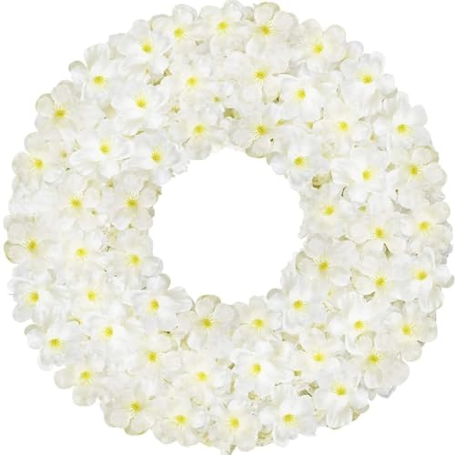MDSIOKHJ Künstliche Blumen Reben 180 cm künstliche Sakura Blumen Rebe Hochzeit Garten Rosenbogen Home Party Dekoration Weihnachten Braut gefälschte Seide Scrapbook Pflanzen(White) von MDSIOKHJ