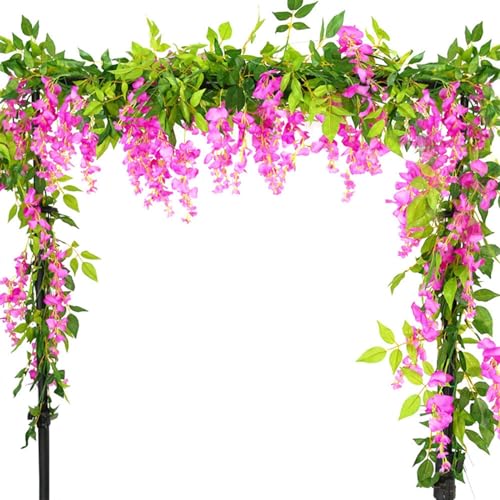 MDSIOKHJ Künstliche Blumen Reben 2PCs Glyzinien Künstliche Blumen Hängen Garland Vine Rattan Gefälschte Blume String Seidenblumen for Hausgarten Hochzeit Dekoration(Pink) von MDSIOKHJ