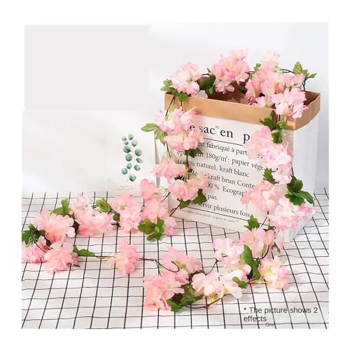 MDSIOKHJ Künstliche Blumen Reben 7ft 2m Blumenschnur Künstliche Wisteria Vine Garland Pflanzen Laub Outdoor Home Trailing Flower Fake Flower Hängende Wanddekoration(Length 230cm-06) von MDSIOKHJ