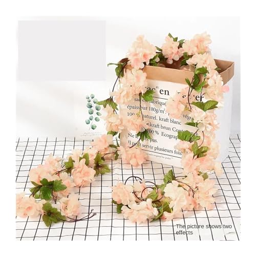 MDSIOKHJ Künstliche Blumen Reben 7ft 2m Blumenschnur Künstliche Wisteria Vine Garland Pflanzen Laub Outdoor Home Trailing Flower Fake Flower Hängende Wanddekoration(Length 230cm-09) von MDSIOKHJ
