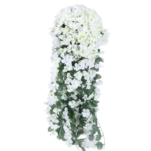 MDSIOKHJ Künstliche Blumen Reben 80 cm Künstliche Blumen Hängen Rose Ranke Hause Hochzeit Party Balkon Dekor Outdoor DIY Girlande Künstliche Pflanzen Gefälschte Blume(180 Heads White) von MDSIOKHJ
