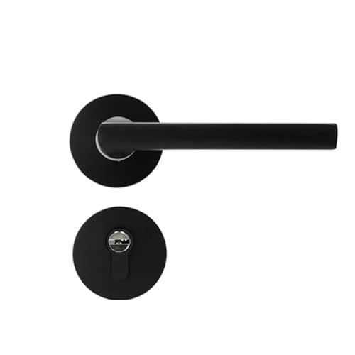 MDSIOKHJ Türgriff Ersatz Europäischen Stil Türgriff Schloss Aluminium Legierung Moderne Innen Schlafzimmer schloss Diebstahlsichere Hause Zimmer Sicherheit Türschlösser(B black) von MDSIOKHJ