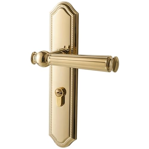 MDSIOKHJ Türgriff Ersatz Gold Türhebel Set Innentürgriff Schloss Haus Schlafzimmer Badezimmer for Holztür MDSIOKHJ Türgriff Ersatz Gold Türhebel Set Innentürgriff Schloss Haus Schlafzimmer Badezimmer for Holztür von MDSIOKHJ