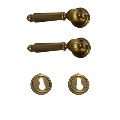 MDSIOKHJ Türgriff Ersatz Türschloss-Griffhebel for Zuhause, Haus, Innenbereich, Schlafzimmer, Badezimmer, Türschloss-Set, Zimmergriff-Hebel-Set(YB (No Lock)) von MDSIOKHJ