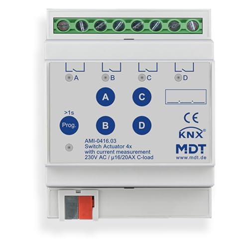 Schaltaktor 4-fach 16/20A 230VAC C-Last MDT AMI-0416.03 von MDT