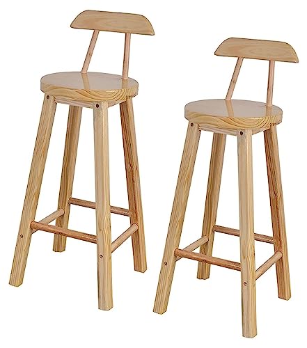 MDWZH Barhocker Küchenhocker Holz-Barhocker Im 2er-Set Mit Fußstütze, Barstuhl Mit Hoher Rückenlehne, Entspannte Home-Business-Theke Bar Hocker Barstuhl(Sitting Height 70cm) von MDWZH