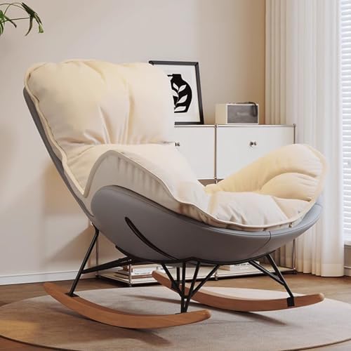 Chaise À Bascule Du Dossier De Lecture, Fauteuil Inclinable Confortable, Design De Conception De Blocs De Couleurs De Salon, Chaise À Bascule, Pour Chambre De Balcon Terrasse Chaise De Détente ,BB von MDXHKK