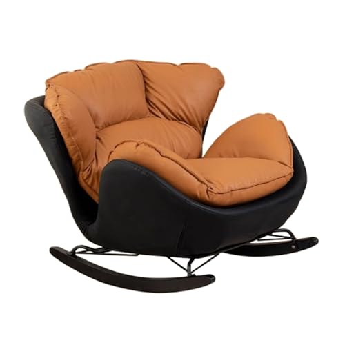 MDXHKK Bequeme Rückenlehne Schaukelstuhl, Sessel, Farbblock -Design -Leser, Wohnzimmer Schaukelstuhl, Entspannen Sie Stuhl Für Schlafzimmer Balkon Terrasse Sonne Liege,CC von MDXHKK
