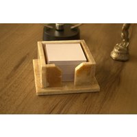 Marmor Sticky Note Halter, Post-It Notizhalter, Schreibtisch Zubehör, Organizer, Notizblock Halter Memo Block von MDYMarbles