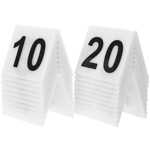 20 Stück Restaurant-Nummernschild, Türnummern, halbrund, multifunktional, Beweismarker, Tisch (weiß) von MDYTPT