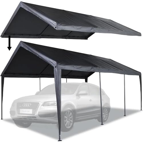 MDYTPT Carport Ersatz-Überdachung für 30,5 x 50,8 cm Garage, winddicht, wasserdicht, UV-beständig, Dunkelgrau von MDYTPT