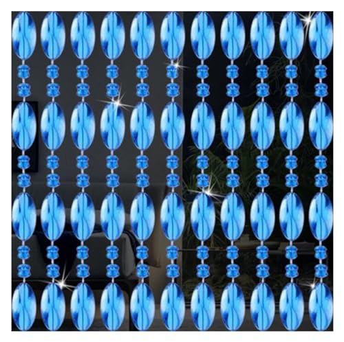 MDYTPT Kunststoff-Türvorhänge, Acryl-Kristallperlen, Wohnzimmer, Trennwand, Ornamente, Innenbereich, Heimdekoration, Zubehör (Blau, 27 Stränge, 2 m) von MDYTPT