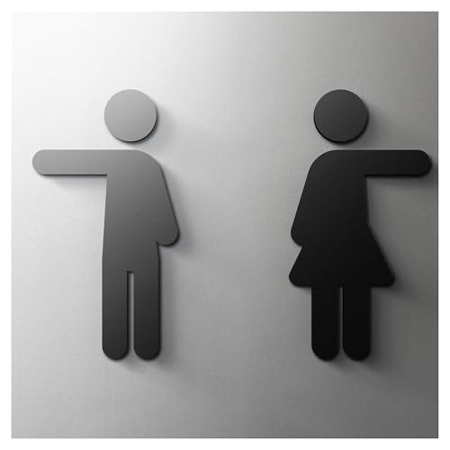 MDYTPT WC-Schild, 3D-Aufkleber für Badezimmer, Waschraum, Tür, Wandkunst, WC-Halter, Beschilderung, Tafel, Kunst, Hotel, Zuhause, Hohle Bar, Café, Dekoration für Büro, Zuhause, öffentliche Tür/Wand von MDYTPT