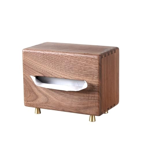 Taschentuchbox aus schwarzem Walnussholz, für Haushalt, Wohnzimmer, Pumppapier, helles nordisches Massivholz (einfacher Stil) von MDYTPT