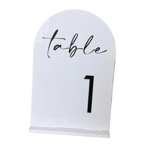 Weiße gewölbte Hochzeit mit Ständer, Dekoration, Hochzeitsschilder, Tischnummern, Empfang (Tabelle 1–5) von MDYTPT