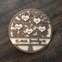 12x12 Zoll Stammbaum Holzschild 12x12 Zoll Stammbaum Holzschild von MDeMasiDesigns