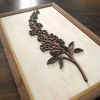 Custom Laser Cut 3D Holzschild Geburtsblume Custom Laser Cut 3D Holzschild Geburtsblume von MDeMasiDesigns