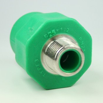 Aqua-Plus - PPR Rohr Kupplung AG d = 25 mm x DN 20 (3/4"), grün von Aqua Plus