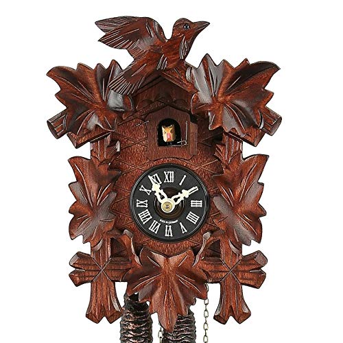 Hekas Original Schwarzwälder Kuckucksuhr - Fünflaub - mit mechanischem Uhrwerk - handgefertigt - VDs-Zertifiziert - 2 Jahre Garantie Braun von Hekas
