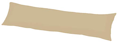 ME Baumwoll-Bezug für Seitenschläferkissen/Schwangerschaftskissen, 40x145 cm, Taupe/Sand von ME
