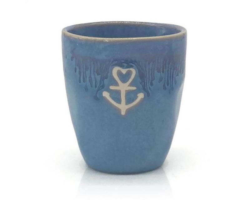 MEA LIVING Espressotasse Stoneware Espressobecher "Anker" blau, Stoneware MEA LIVING Espressotasse Stoneware Espressobecher "Anker" blau, Stoneware von MEA LIVING
