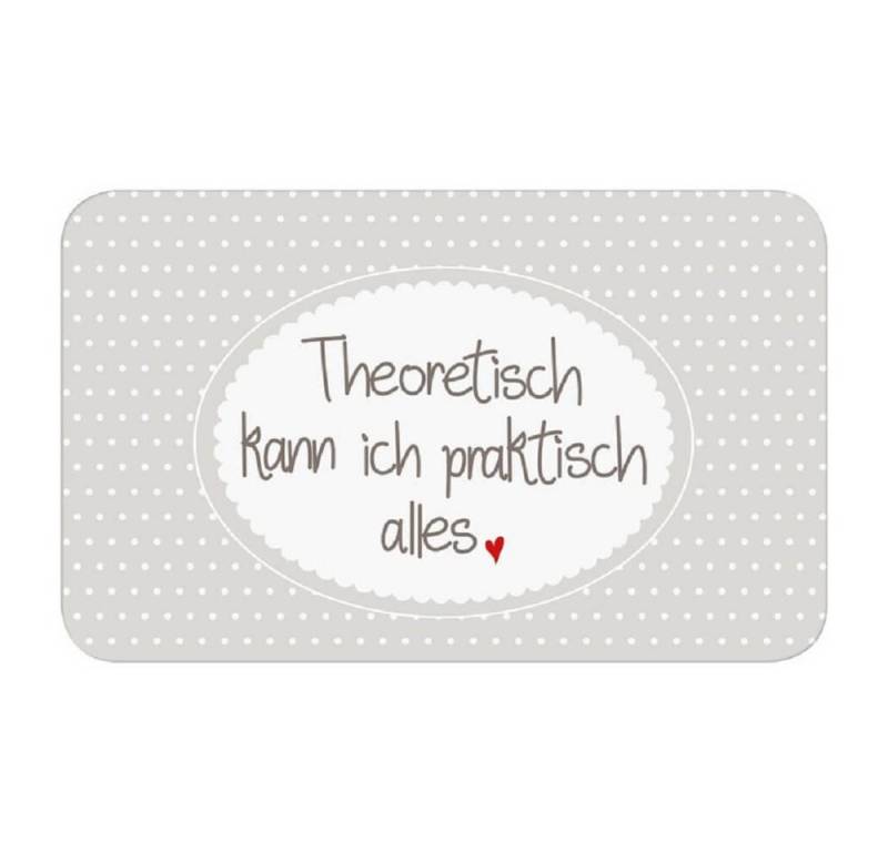 MEA LIVING Frühstücksbrett Frühstücksbrettchen mit Spruch "Theoretisch kann ich praktisch alles" von MEA LIVING