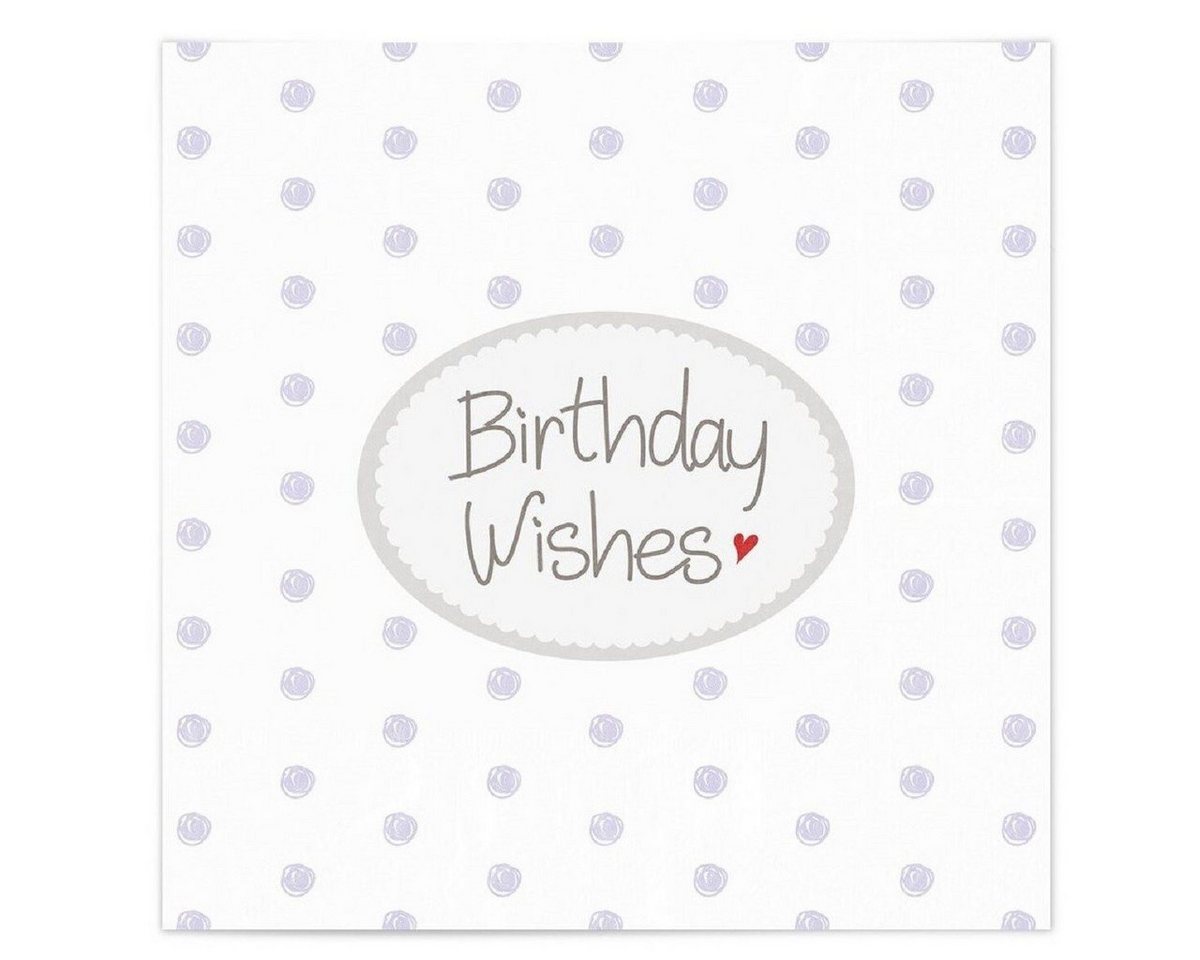 MEA LIVING Papierserviette MEA LIVING Servietten 20 Stück 33x33cm BIRTHDAY WISHES Spruch Geburtstag Punkte, (Serietten) von MEA LIVING