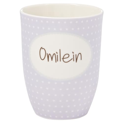 Mea-Living Tasse mit Henkel OMILEIN, lila, 500ml, Becher mit Spruch, Geschenkidee für Oma, Spruchtasse von Mea-Living