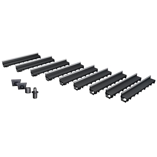 9er-Pack MEAPARK - Entwässerungsrinnen mit Schlitzaufsatz + E-Blade R Edelstahl Profile 9er-Pack MEAPARK - Entwässerungsrinnen mit Schlitzaufsatz + E-Blade R Edelstahl Profile von MEA