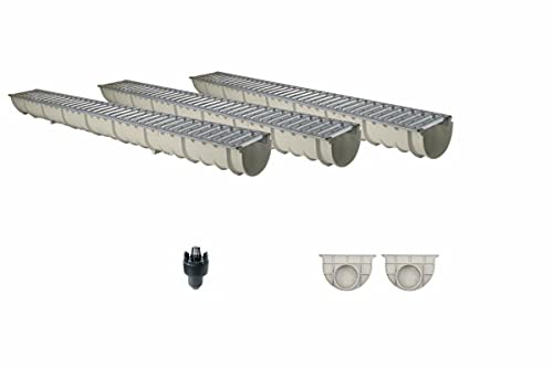 Entwässerungsrinne GFK MEA MEAHOME Classic mit Zubehör als SET 3 Meter von MEA
