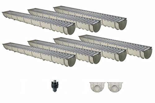 Entwässerungsrinne GFK MEA MEAHOME Classic mit Zubehör als SET 7 Meter von MEA