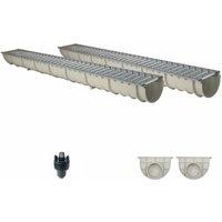 MEA - Entwässerungsrinne gfk home Classic mit Zubehör als set 2 Meter von MEA