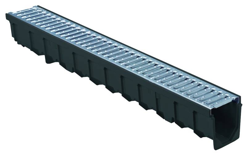 MEAFLUID Komplettset Rinne mit verz. Stegrost A15-0,5 m von MEA