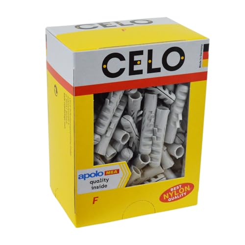 CELO Normaldübel F 12 mit 4-seitiger Spreizung für optimale Befestigung von Lampen, Regalen in Beton, Vollziegel, Naturstein - 25er Box, langlebig und stabil von CELO
